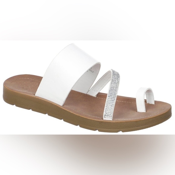 New union bay white silver rhinestone sandals size 7.5 - Picture 4 of 4
